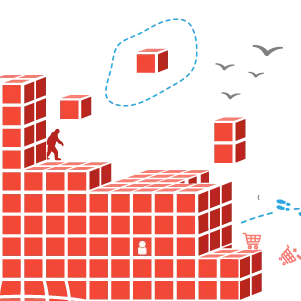 illustration of blocks stacking together
